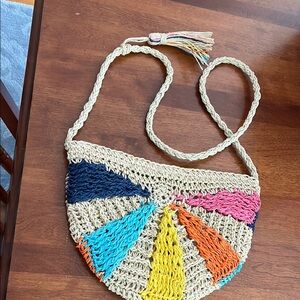 Colorful raffia Shoulder or cross body Bag. Never used.